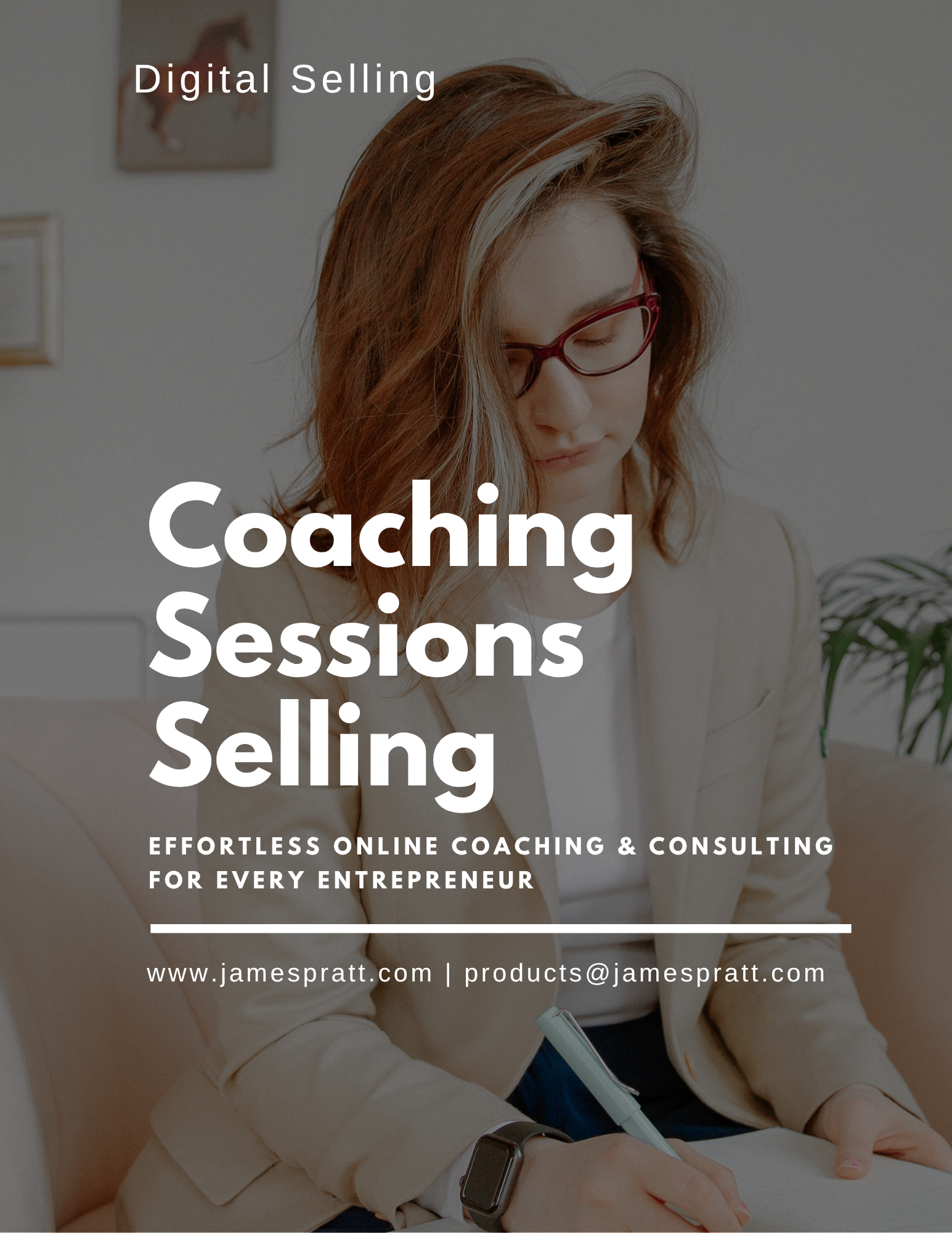 Online coaching session with a woman sitting at a desk with a laptop.