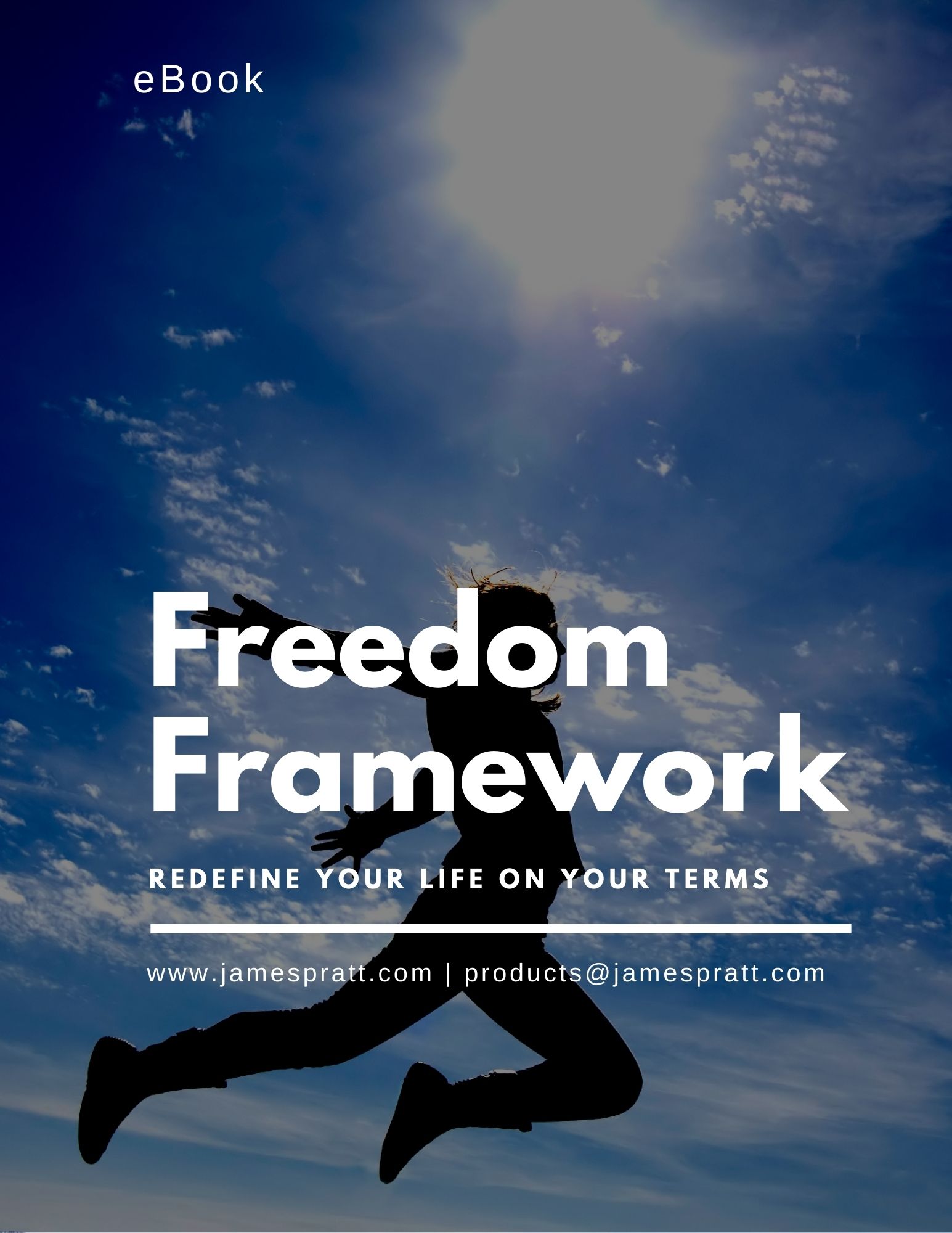Book cover of 'Create Freedom' with the subtitle, 'You'll learn to embrace self-love, face fears with courage, and redefine success.' The website www.jamespratt.com is displayed in the bottom right corner.